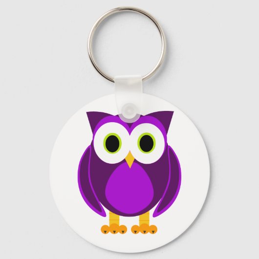Porte-clés Chouette mignonne pourpre (Recto)