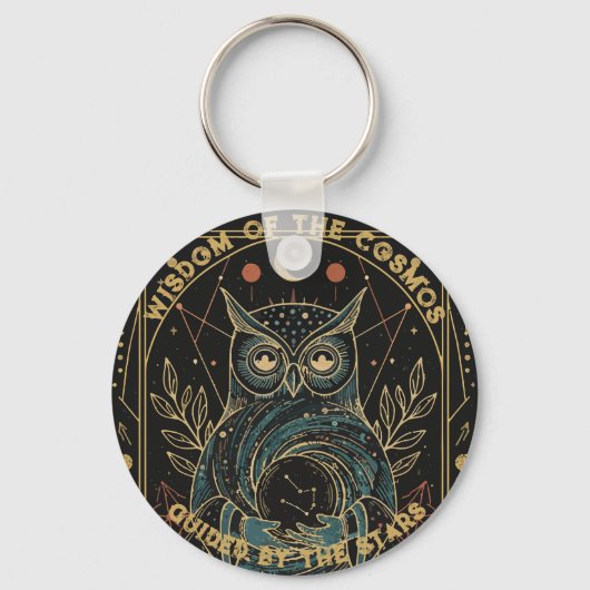 Porte-clés Chouette Oracle Cosmique • Céleste Mystique  (Recto)