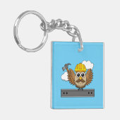 Porte-clés Chouette ouvrière de construction mignonne avec de (Devant gauche)