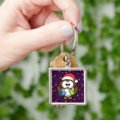 Porte-clés Chouette père Noël (main)