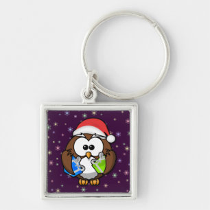 Porte-clés Chouette père Noël