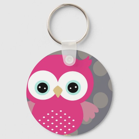 Porte-clés Chouette rose (Recto)