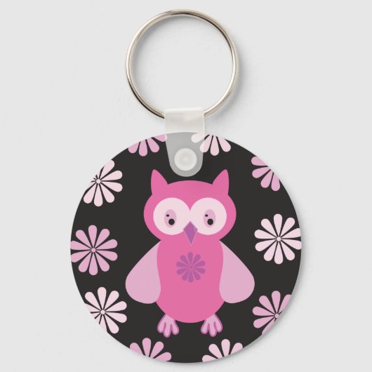 Porte-clés chouette rose mignonne (Recto)