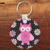 Porte-clés chouette rose mignonne (Recto)