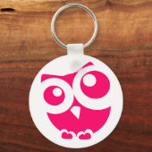 Porte-clés Chouette rose simple (Recto)