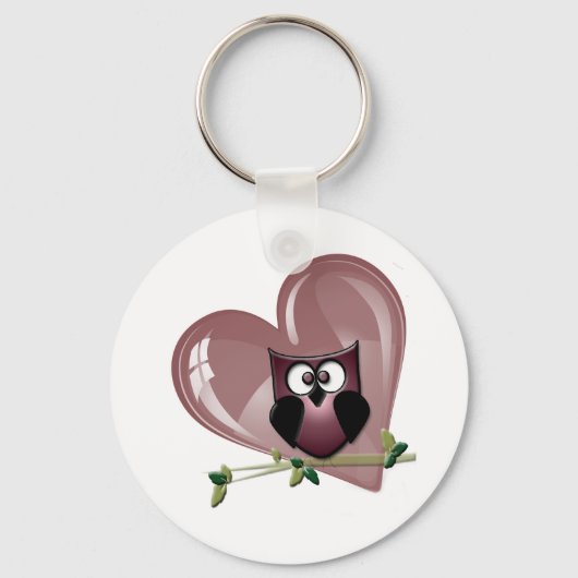 Porte-clés Chouette rouge et cadeaux de Saint-Valentin (Recto)