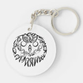Porte-clés Chouette tribale noire et blanche (Dos)