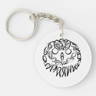 Porte-clés Chouette tribale noire et blanche