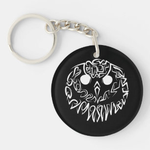 Porte-clés Chouette tribale noire et blanche