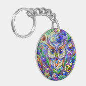 Porte-clés Chouette Whimsical Avec Yeux Sapphire (Devant gauche)