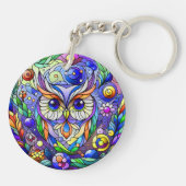 Porte-clés Chouette Whimsical Avec Yeux Sapphire (Dos)