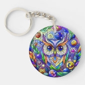 Porte-clés Chouette Whimsical Avec Yeux Sapphire (Devant)