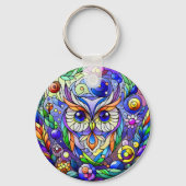 Porte-clés Chouette Whimsical Avec Yeux Sapphire (Recto)