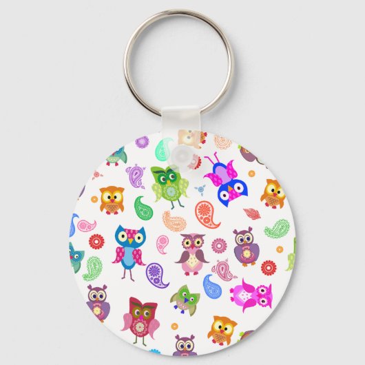 Porte-clés Chouettes arc-en-ciel - léger (Recto)