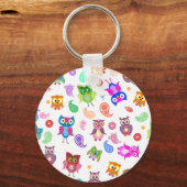 Porte-clés Chouettes arc-en-ciel - léger (Recto)