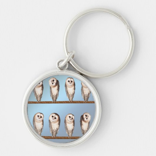 Porte-clés Chouettes curieuses (Devant)