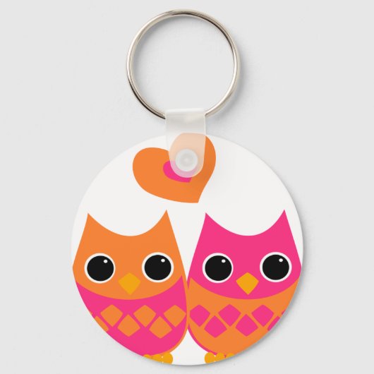 Porte-clés Chouettes d'amour douces (Recto)