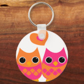 Porte-clés Chouettes d'amour douces (Recto)