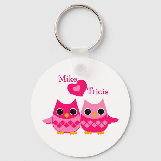 Porte-clés Chouettes d'amour douces (Recto)
