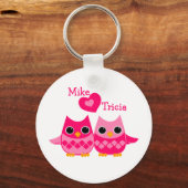 Porte-clés Chouettes d'amour douces (Recto)