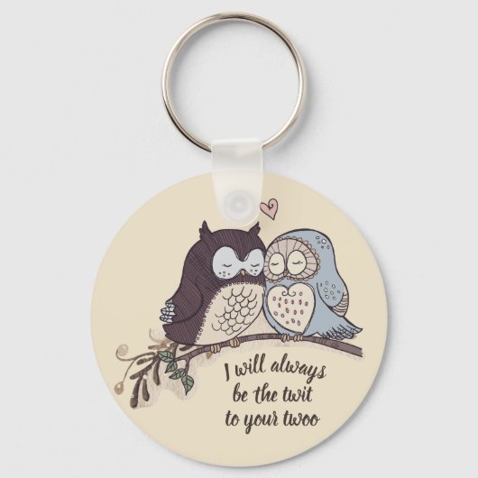 Porte-clés Chouettes en amour Twit Twoo (Recto)