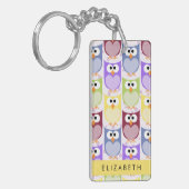 Porte-clés Chouettes mignonnes, Chouette Motif, Chouettes col (Devant gauche)