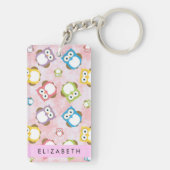 Porte-clés Chouettes mignonnes, Chouette Motif, Chouettes col (Dos)