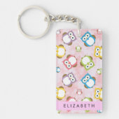 Porte-clés Chouettes mignonnes, Chouette Motif, Chouettes col (Devant)
