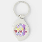 Porte-clés Chouettes mignonnes, Chouette Motif, Chouettes col (Devant)