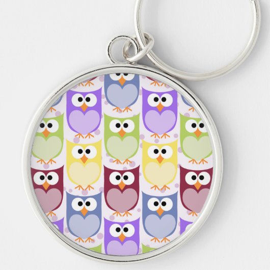 Porte-clés Chouettes mignonnes, Chouette Motif, Chouettes pou (Devant)
