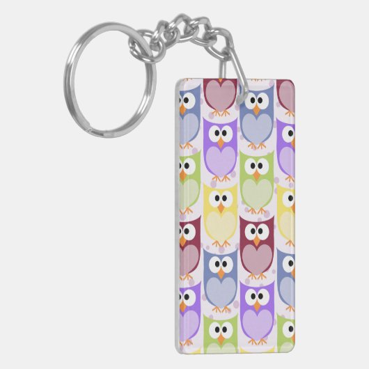 Porte-clés Chouettes mignonnes, Chouette Motif, Chouettes pou (Devant gauche)