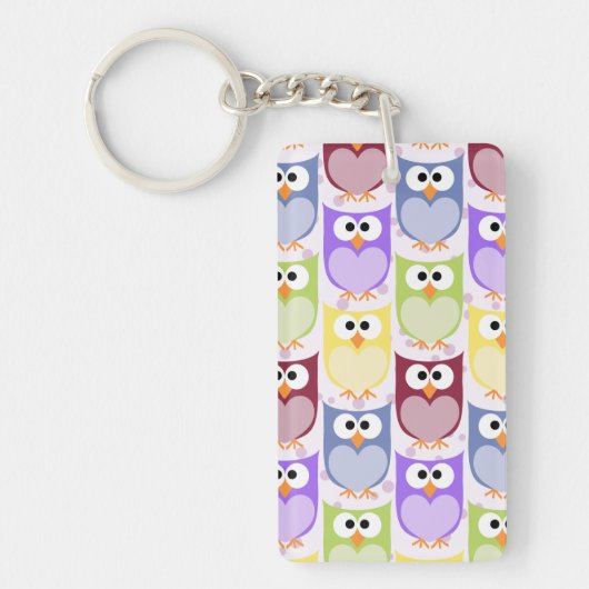Porte-clés Chouettes mignonnes, Chouette Motif, Chouettes pou (Devant)