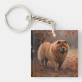 Porte-clés Chow Chow à l'automne Feuilles automne Inspire (Devant)