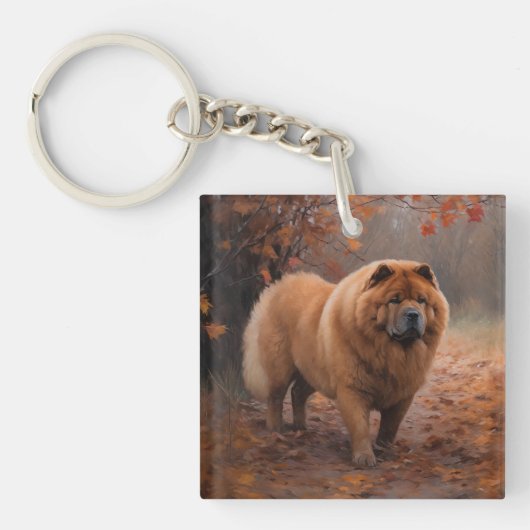 Porte-clés Chow Chow à l'automne Feuilles automne Inspire (Devant)