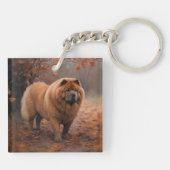 Porte-clés Chow Chow à l'automne Feuilles automne Inspire (Dos)