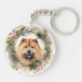 Porte-clés chow chow Christmas Wreath Festive Pup (Dos)