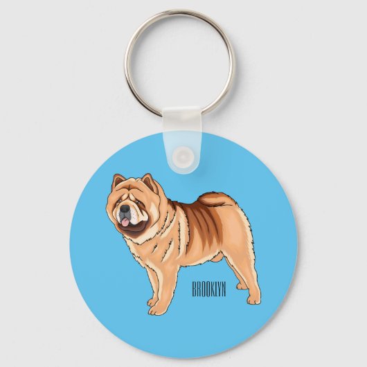 Porte-clés Chow Chow dog cartoon (Recto)