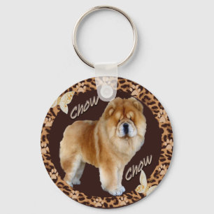 Porte-clés Chow Chow Leopard aux empreintes digitales