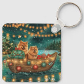 Porte-clés Chow Chow Noël Festive Voyage (Dos)