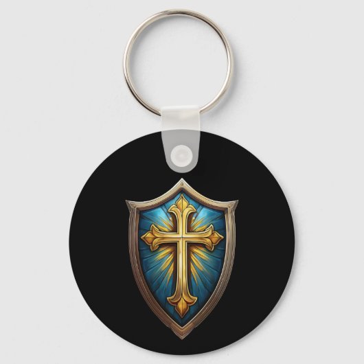 Porte-clés chrétien Bouclier de la Foi (Recto)