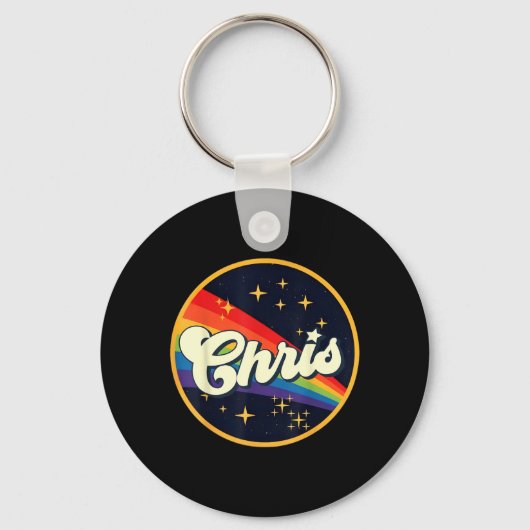 Porte-clés Chris groovy d Nom J'aime Chris 80s90s Mème (Recto)