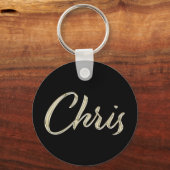 Porte-clés Chris Name Whitegold Button (Recto)