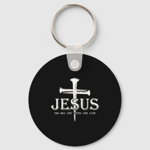 Porte-clés Christ Jésus Le Chemin. La Vérité. La Vie Bénie