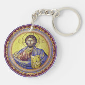 Porte-clés Christ Pantocrator icône orthodoxe (Dos)