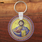Porte-clés Christ Pantocrator icône orthodoxe (Recto)