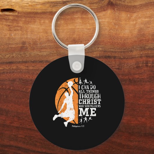 Porte-clés Christian Basketball I Can Do All Things Through C (Recto)