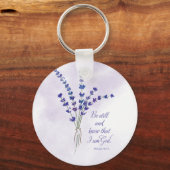 Porte-clés Christian Encouragement Lavande avec Écriture (Recto)