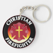 Porte-clés Christian Firefighter Croix Rouge St Florian INRI (Dos)