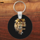 Porte-clés Christian I Can Do All Things Through Christ Lion (Recto)
