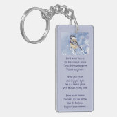 Porte-clés Christian Memorial Chickadee Bird Winter Snow Tree (Devant gauche)